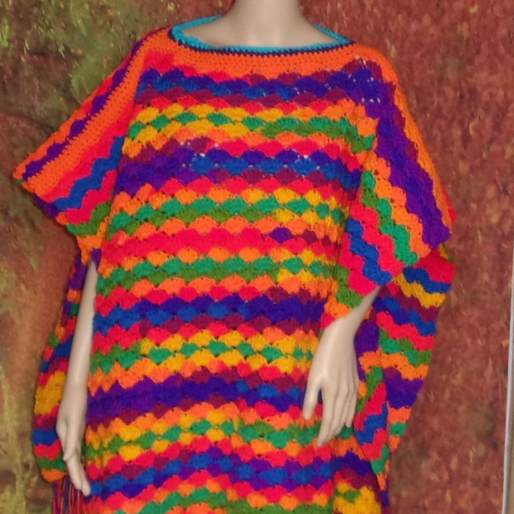 Handmade Knit/Crochet Square Poncho
